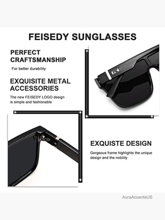 Oversized Square Mirrored Sunglasses UV400 for Women Men